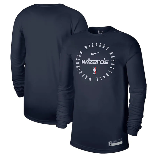 Men's Washington Wizards Navy 2025 Legend On-Court Practice Long Sleeve T-Shirt