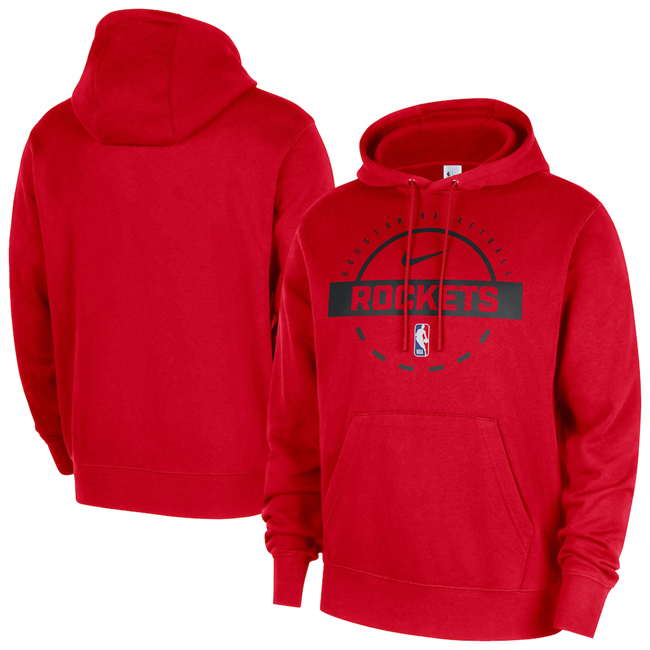 Men's Houston Rockets Red 2026 Practice Club Pullover Hoodie