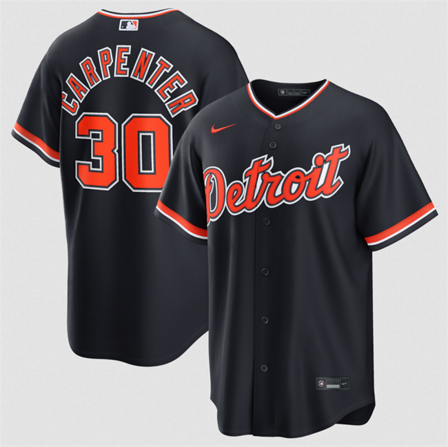 Men's Detroit Tigers #30 Kerry Carpenter Navy Alternate Stitched Baseball Jersey