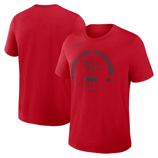 Men's Cleveland Guardians Red Collection Early Work Tri-Blend Dri-FIT T-Shirt
