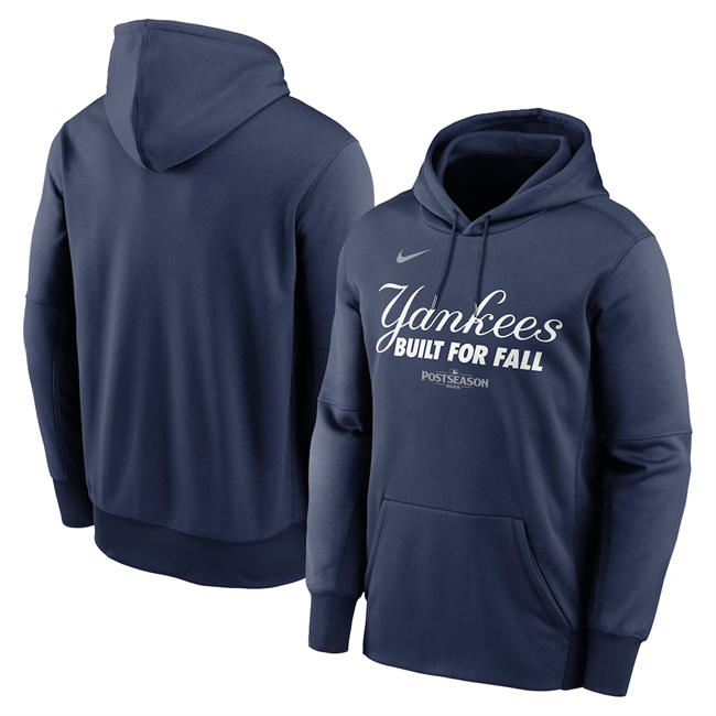 Men's New York Yankees Navy 2025 Postseason Collection Therma Fleece Hoodie