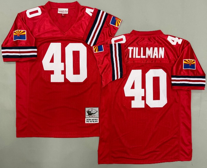 Men's Arizona Cardinals #40 Pat Tillman  Mitchell&Ness Cardinal Legacy Stitched Throwback Jersey