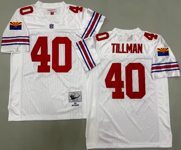 Men's Arizona Cardinals Retired Player #40 Pat Tillman Mitchell & Ness 2000 White Vintage Jersey