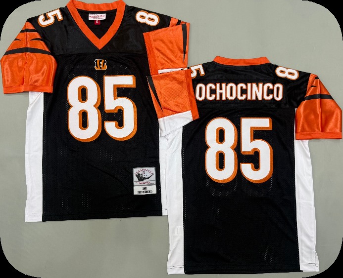 Men's Cincinnati Bengals #85 Chad Ochocinco 2005 Black Mitchell & Ness Throwback Jersey