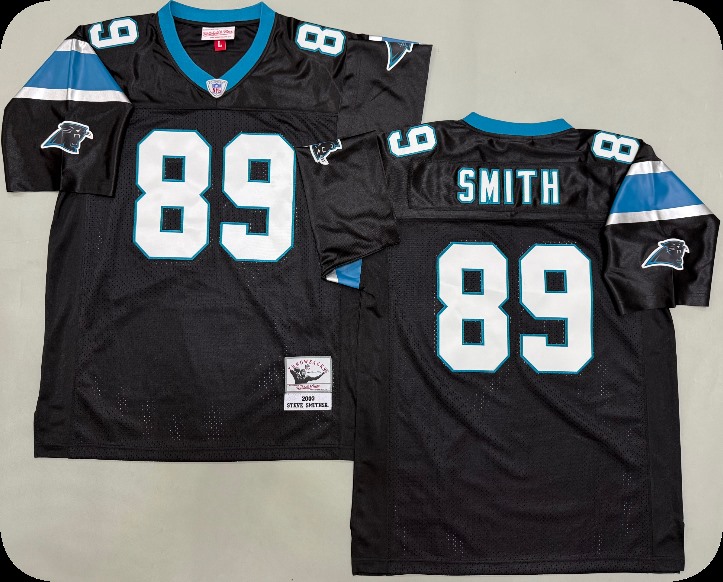 Men's Carolina Panthers #89 Steve Smith Sr 2003 Black Throwback Jersey