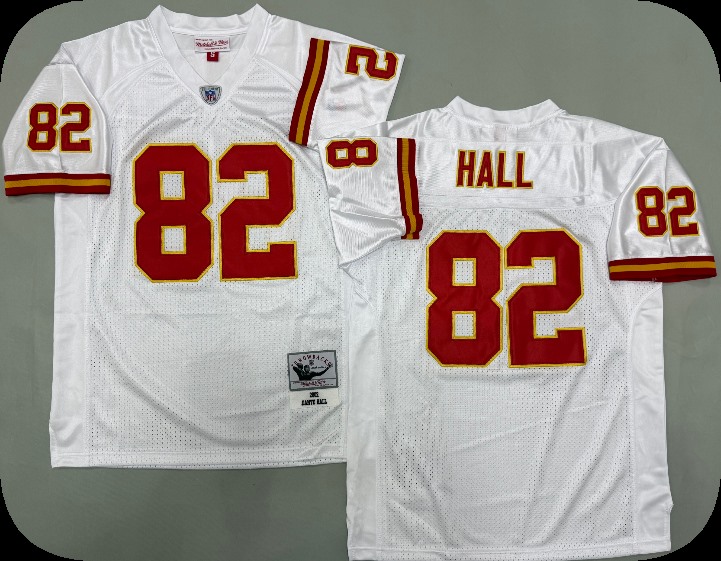 Men's Kansas City Chiefs #82 Dante Hall White 2002 Throwback Jersey