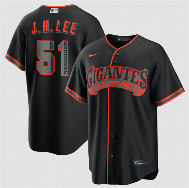 Men's San Francisco Giants #51 Jung Hoo Lee Black 2026 Alternate Stitched Baseball Jersey