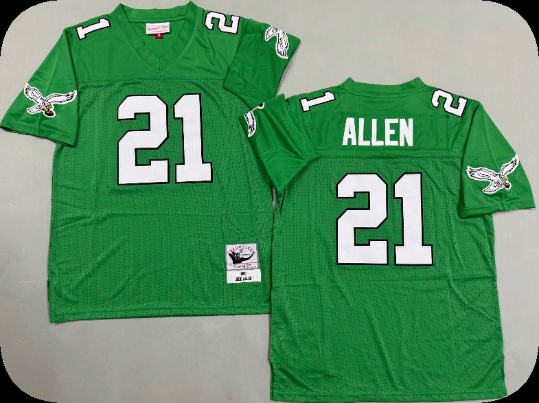 Men's Philadelphia Eagles #21 Eric Allen Light Green Throwback 99TH Jersey