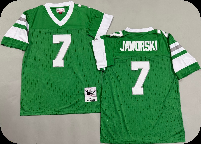 Men's Philadelphia Eagles #7 Ron Jaworski 1980 Midnight Green Throwback Jersey