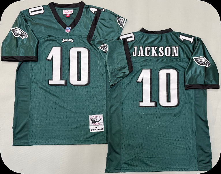 Men's Philadelphia Eagles #10 DeSean Jackson Green Throwback Football Stitched Jersey