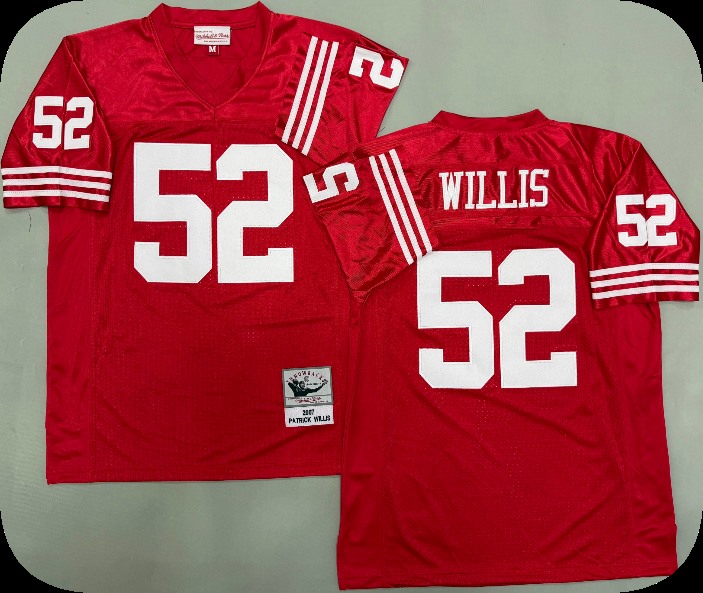 Men's San Francisco 49ers #52 Patrick Willis 2007 Red Throwback Jersey
