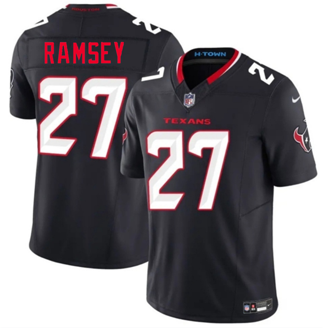 Men's Houston Texans #27 Kamari Ramsey Navy 2026 Draft 2nd Alternate 2026 F.U.S.E. Vapor Limited Stitched Football Jersey