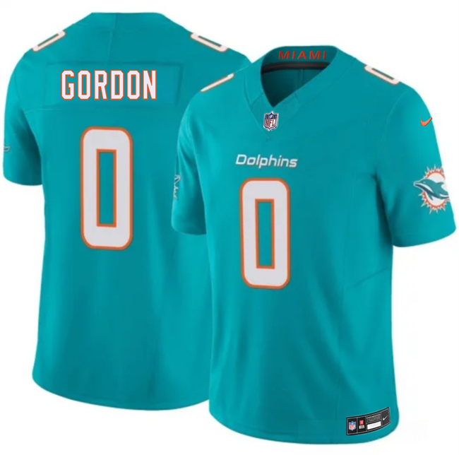Men's Miami Dolphins #0 Ollie Gordon Aqua 2026 F.U.S.E. Vapor Limited Stitched Football Jersey