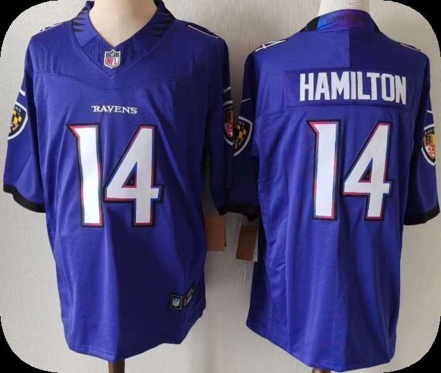 Men's Baltimore Ravens #14 Kyle Hamilton Purple 2026 F.U.S.E Vapor Stitched Limited Football Jersey