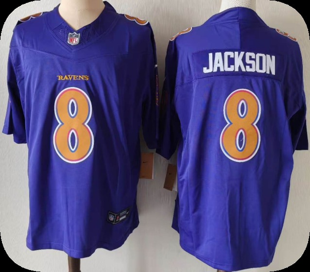 Men's Baltimore Ravens #8 Lamar Jackson Purple 2026 F.U.S.E. Alternate Vapor Limited Football Stitched Jersey