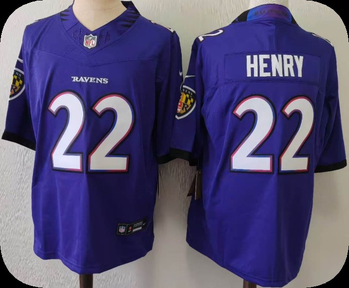 Men's Baltimore Ravens #22 Derrick Henry Purple 2026 F.U.S.E Vapor Stitched Limited Football Jersey