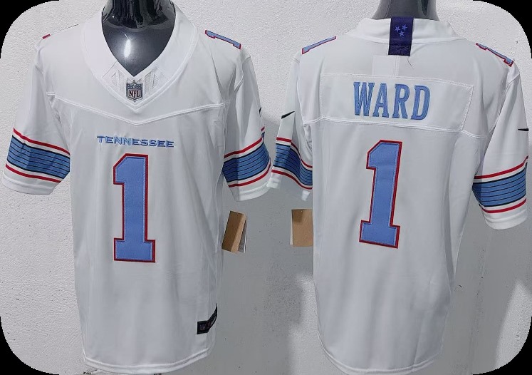 Men's Tennessee Titans #1 Cameron Ward White 2026 F.U.S.E. Vapor Limited Stitched Football Jersey