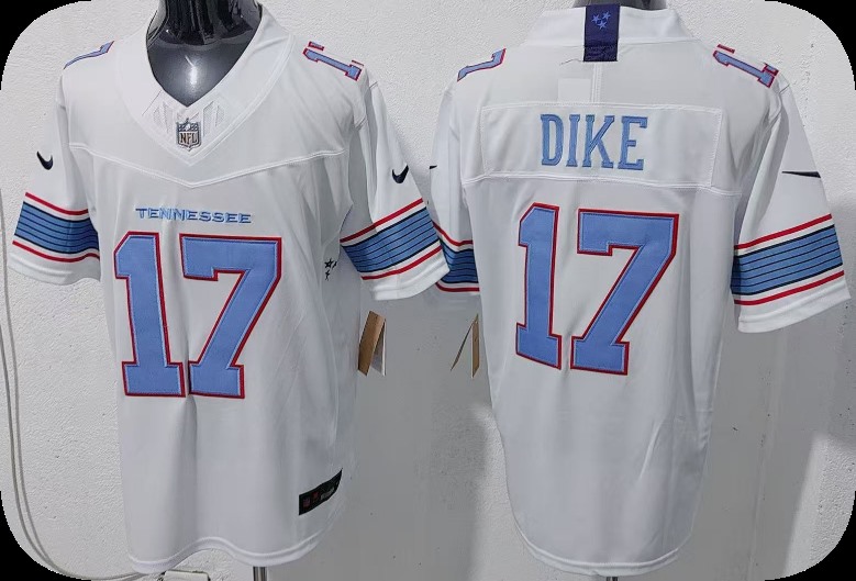 Men's Tennessee Titans #17 Chimere Dike White 2026 F.U.S.E. Vapor Limited Stitched Football Jersey