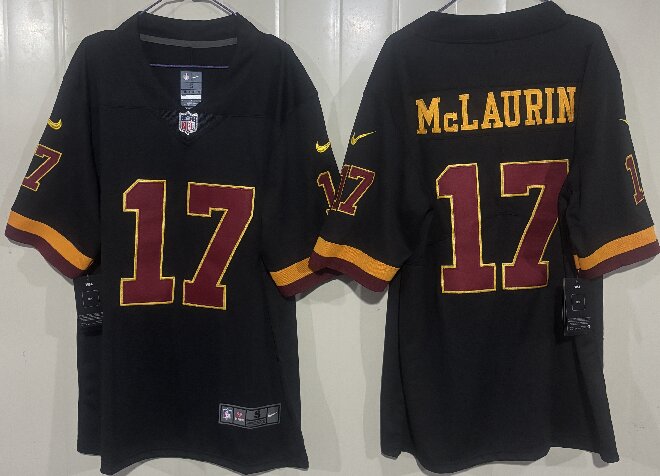 Men's Washington Commanders #17 Terry McLaurin Black 2026 Hail Raiser Alternate Vapor Limited Stitched Football Jersey