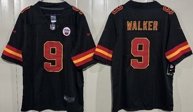 Men’s Kansas City Chiefs #9 Kenneth Walker III Black 2026 Vapor Untouchable Limited Stitched Football Jersey