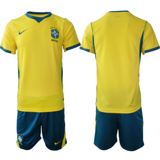 Men's Brazil National Football Team Blank Yellow 2026 Soccer Jersey Suit