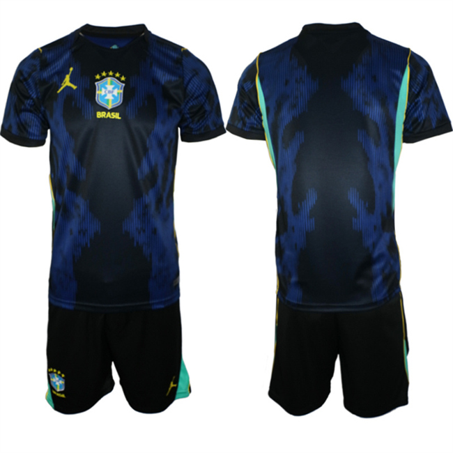 Men's Brazil National Football Team Blank Navy 2026 Away Soccer Jersey Suit