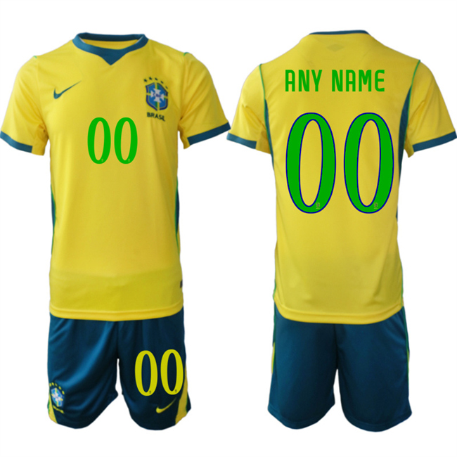 Men's Brazil National Football Team Custom Yellow 2026 Soccer Jersey Suit