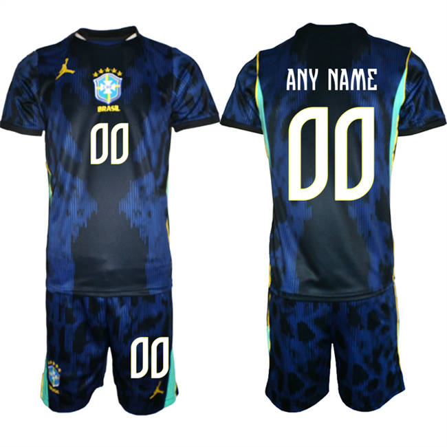 Men's Brazil National Football Team Custom Navy 2026 Away Soccer Jersey Suit