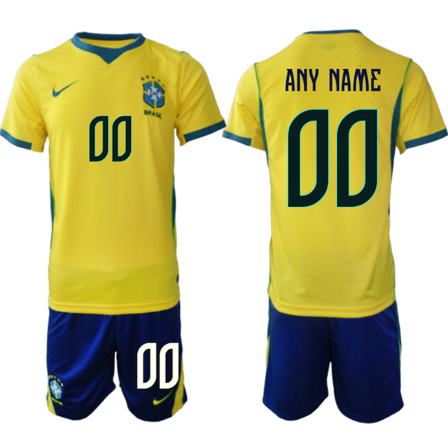 Men's Brazil National Football Team Custom Yellow Home 2026 Soccer Jersey Suit