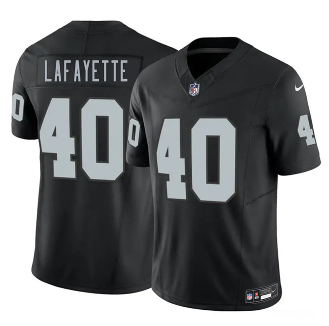 Men's Las Vegas Raiders #40 Devin Lafayette Black 2026 Draft F.U.S.E. Vapor Untouchable Limited Stitched Football Jersey