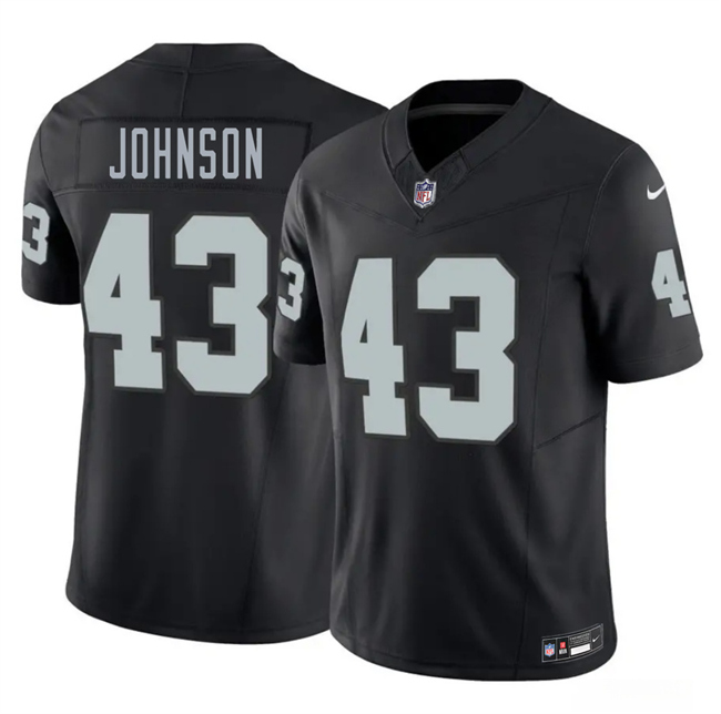 Men's Las Vegas Raiders #43 Dalton Johnson Black 2026 Draft F.U.S.E. Vapor Untouchable Limited Stitched Football Jersey
