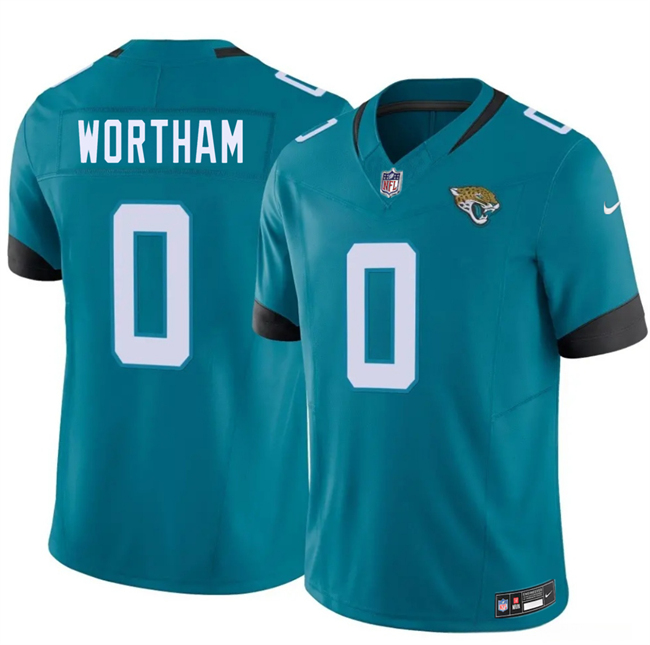 Men's Jacksonville Jaguars #0 Michael Wortham Teal 2026 Draft F.U.S.E. Vapor Untouchable Limited Stitched Jersey