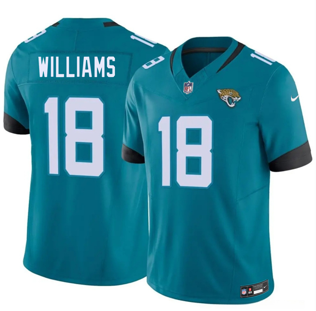 Men's Jacksonville Jaguars #18 C.J. Williams Teal 2026 Draft F.U.S.E. Vapor Untouchable Limited Stitched Jersey