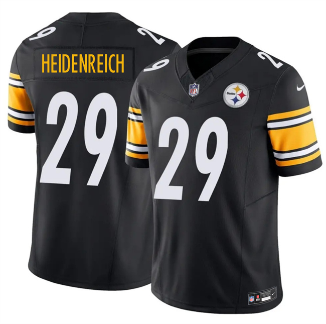 Men's Pittsburgh Steelers #29 Eli Heidenreich Black 2026 Draft F.U.S.E. Vapor Limited Stitched Football Jersey