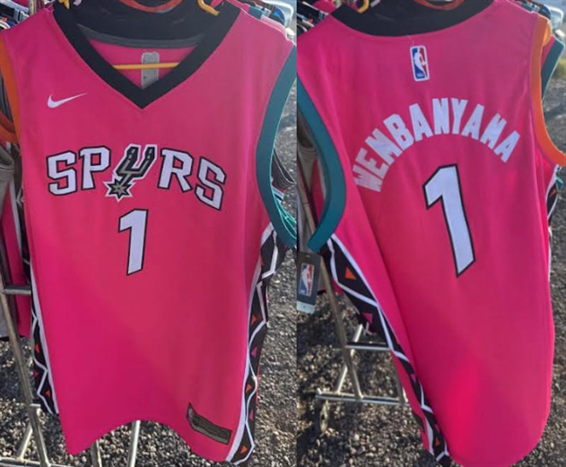 Men's San Antonio Spurs Active Player Custom Pink Stitched Basketball Jersey