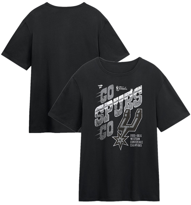 Men's San Antonio Spurs Black 2026 Western Conference Champions Hometown T-Shirt