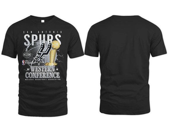 Men's San Antonio Spurs 2026 Western Conference Finals Championship Celebration T-Shirt